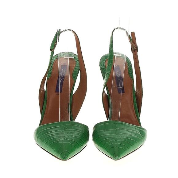 Ralph Lauren Collection Purple Label Alligator Heels D'orsay Pumps 8 Green Point - Picture 2 of 9